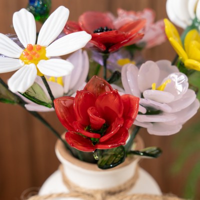 Glass Birth Month Flower Mother's Day Gift Spring Decoration Birthday Gift