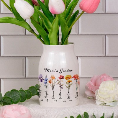 Personalized Grandma's Garden Flower Vase Mother's Day Gift