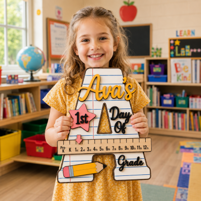 Custom Name Back to School Sign Kids Milestone Photo Prop