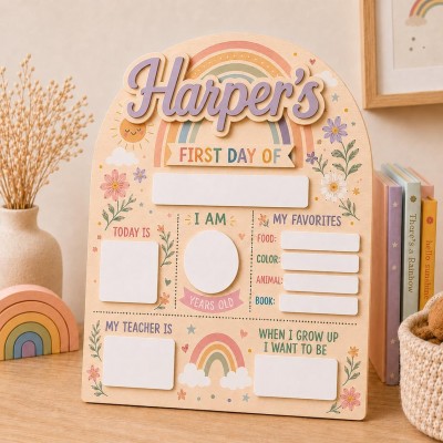 Personalized First/Last Day of School Interchangeable Back to School Sign Prop For Kids Gift Ideas