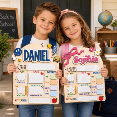 Personalized First/Last Day of School Interchangeable Back to School Sign Prop For Kids Gift Ideas