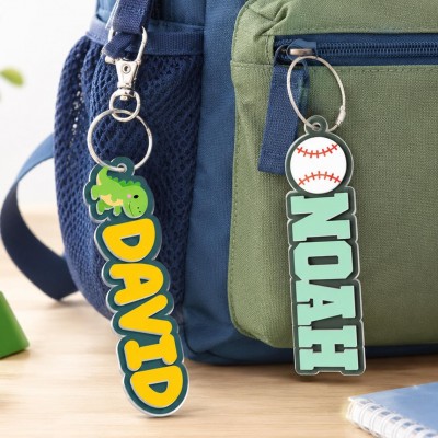 Personalized 3D Name Tag for Kids, Acrylic Backpack Tag, Layered Name Label for Daycare Bags, Lunch Boxes & School Backpacks