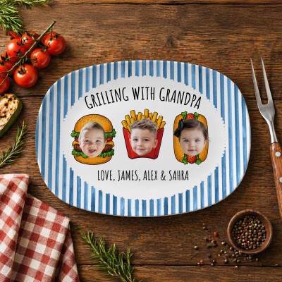 Personalized Daddy's Grilling Plate Father's Day Gift