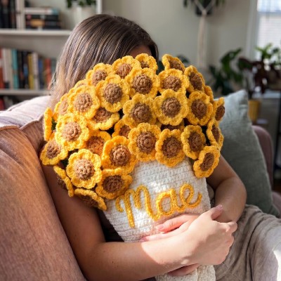 Crochet Floral Bouquet Blanket for Her