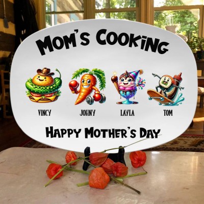 Personalized Cooking Mom Plate Mother's Day Gift