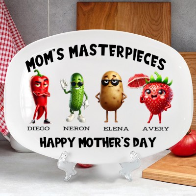 Personalized Cooking Mom Plate Mother's Day Gift