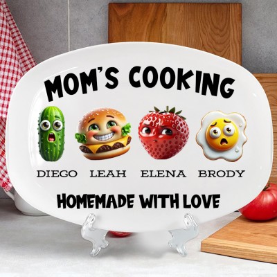 Personalized Cooking Mom Plate Mother's Day Gift