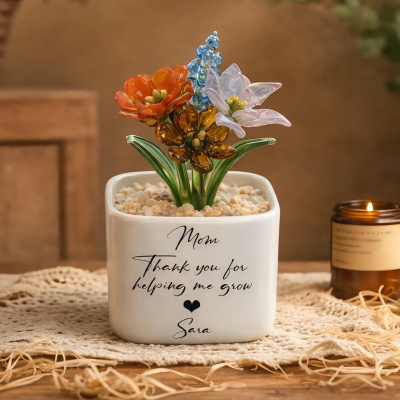 Custom Glass Birth Month Flower Keepsake Gifts For Mother's Day Gift Ideas