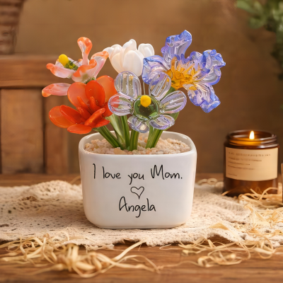 Custom Glass Birth Month Flower Keepsake Gifts For Mother's Day Gift Ideas